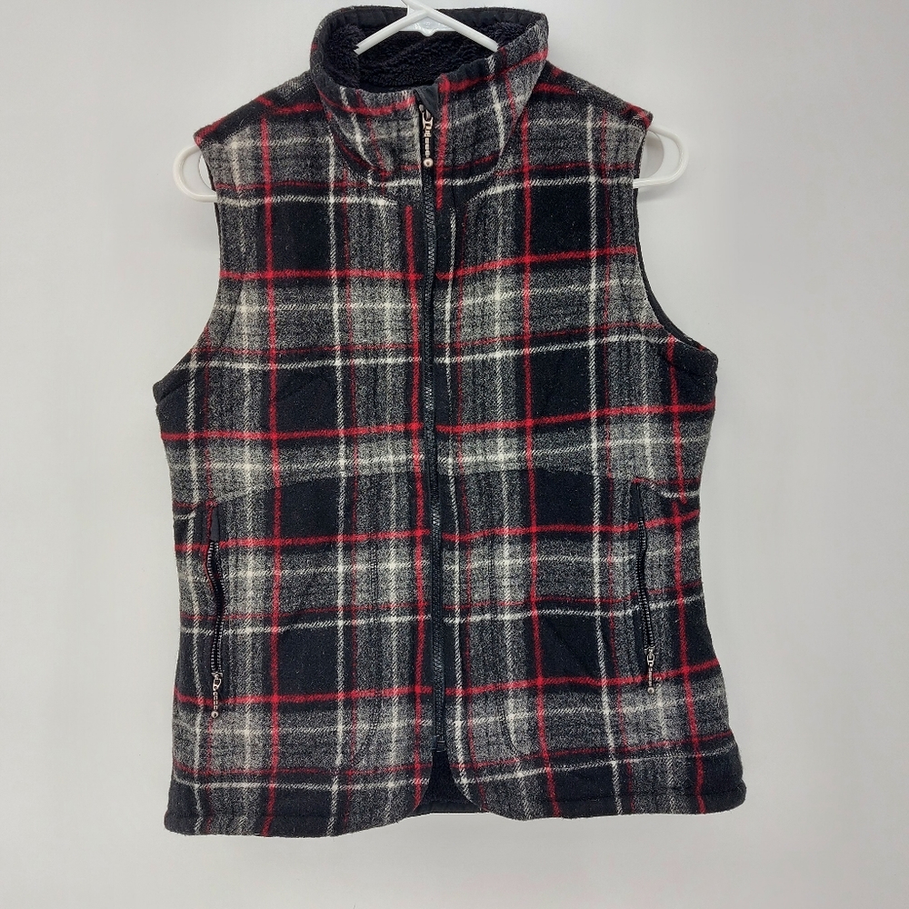 Woolrich Wool Plaid Fleece insulated Vest Size Medium